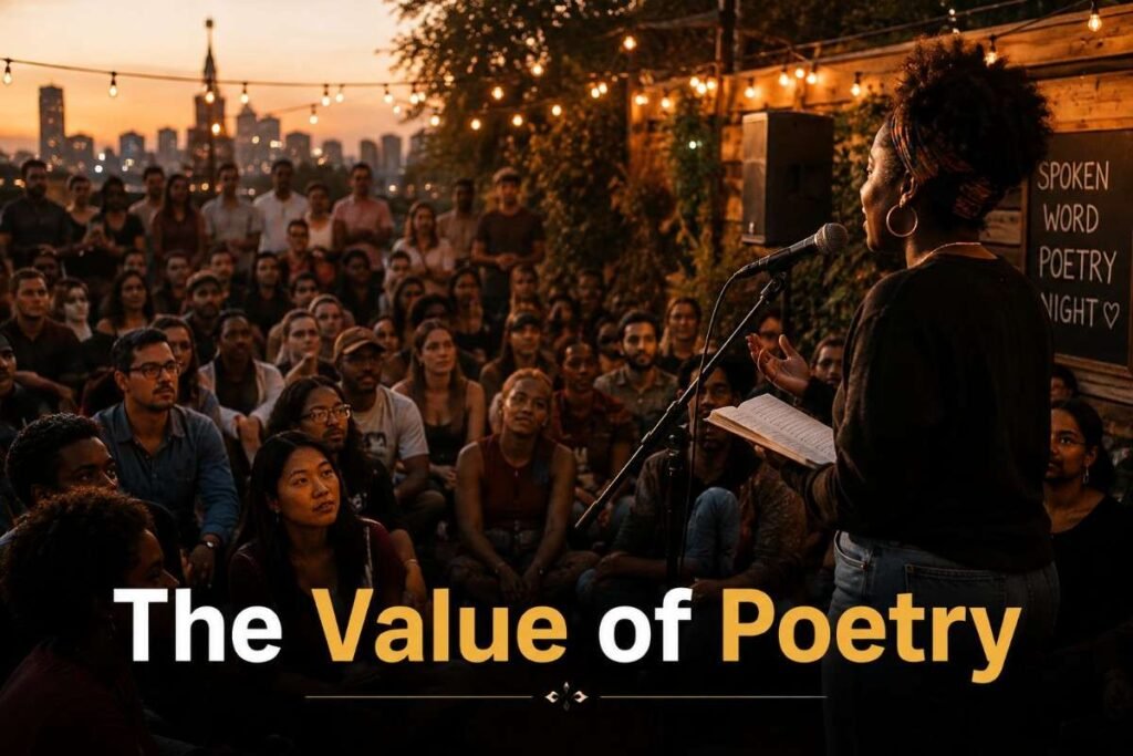 Spoken word poetry event showing the value of poetry in community and culture